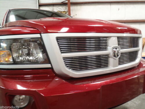 Brushed 4PC Upper Overlay Billet Grille Kit 08-11 Dodge Dakota